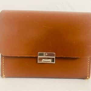 Vintage Shoe Shine Travel Kit Genuine Hide Leather Made in England 2 Brushes